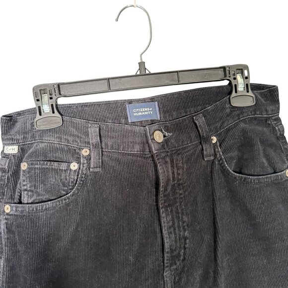 Citizens of Humanity Paloma High Rise Wide Leg Pants Black Corduroy 26 - Picture 3 of 10